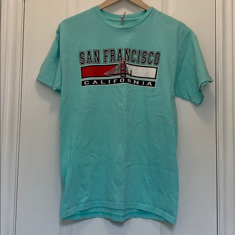 Vibrant teal San Francisco t-shirt